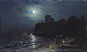 Luz de luna en el borde de un lago, 1870